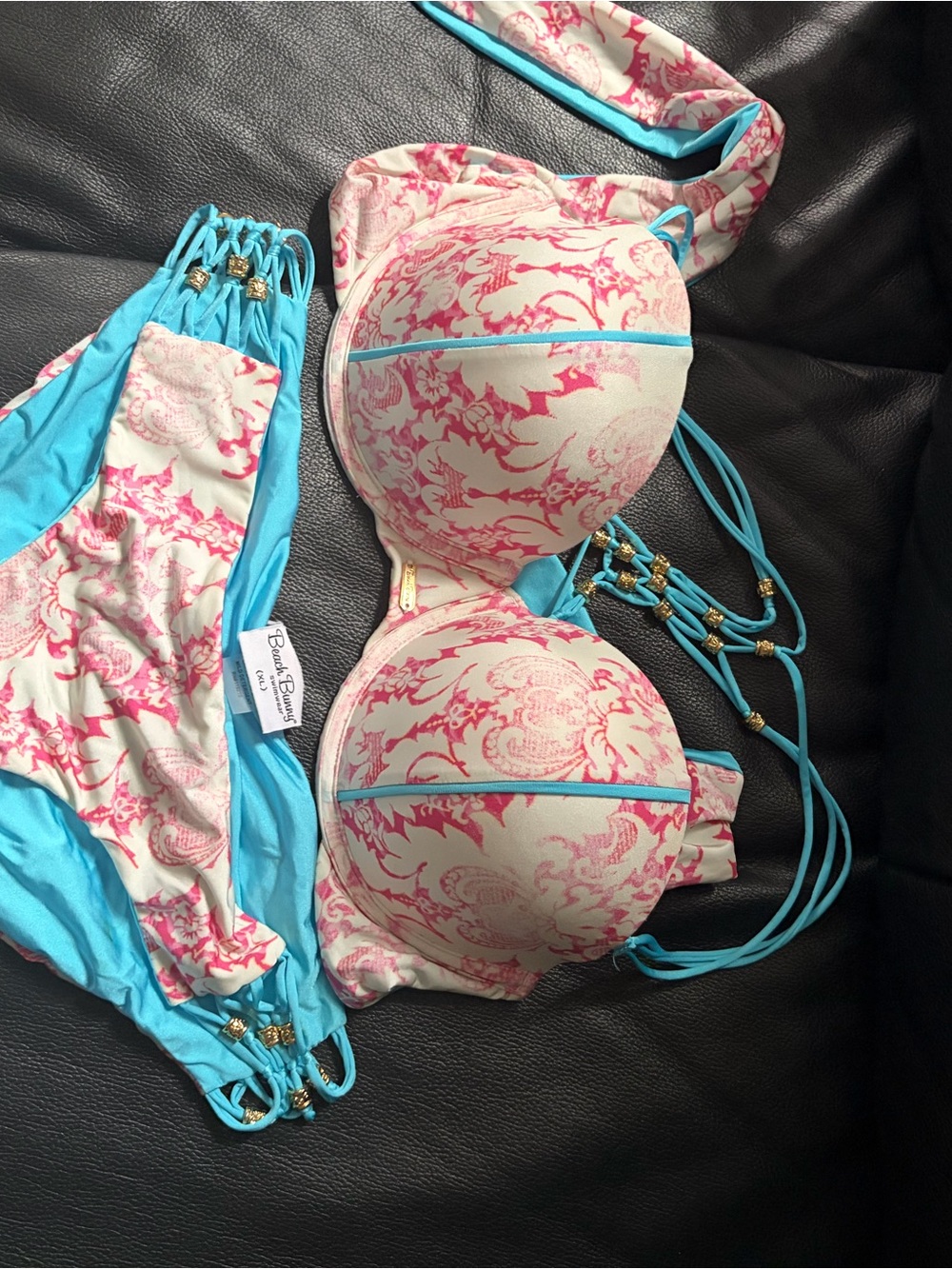 Beach Bunny Pink & Turquoise Floral Push-Up Bikini